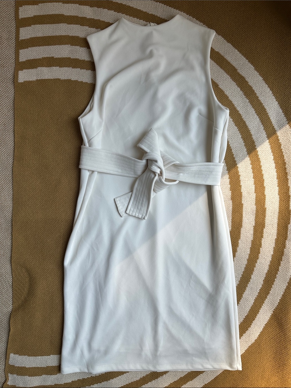 H&M Cream Sleeveless Tie-Waist Dress